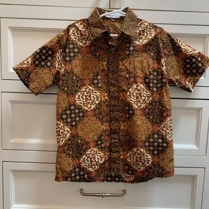 Batik Button down short sleeve shirt for boys